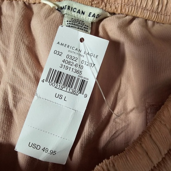 American Eagle Joggers Womens Large Pink Corduroy Stretch Drawstring Pull On‎ - Picture 8 of 15